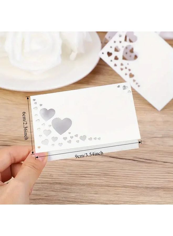 Purple Heart Shaped Place Cards 30 Pcs Elegant Wedding Banquet Table Name Cards - Image 5